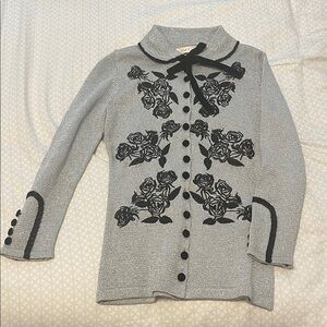 Dita Von Teese x Wheels & Dollbaby Silver Shimmer Cardigan